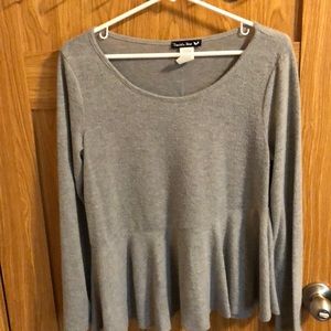 Never worn! Asymmetrical skirted blouse, soft!